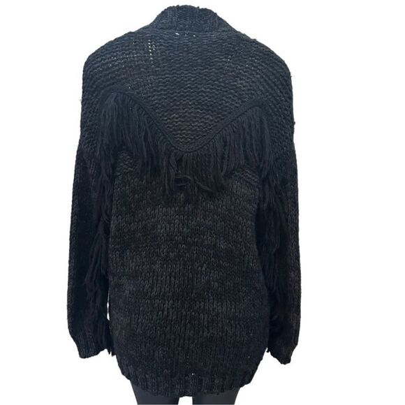 ANTHROPOLOGIE RUE STIIC KNITTED CARDIGAN FRINGE SWEATER small - Picture 2 of 7